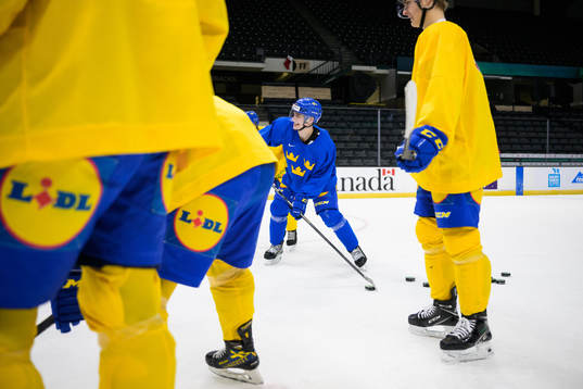 William Eklund of the Swedish under-20 national ice hockey