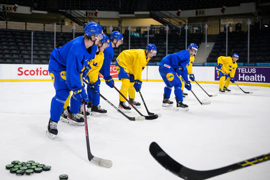 Alexander Holtz of the Swedish under-20 national ice hockey