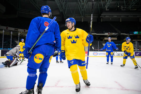 Zion Nybeck of the Swedish under-20 national ice hockey team