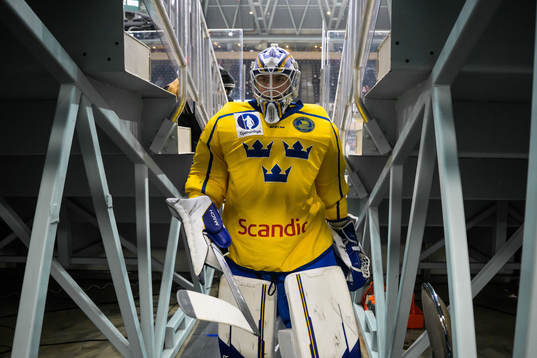 Goaltender Jesper Wallstedt of Sweden