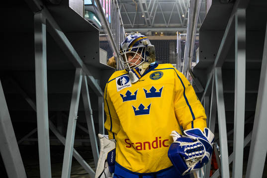 Goaltender Jesper Wallstedt of Sweden