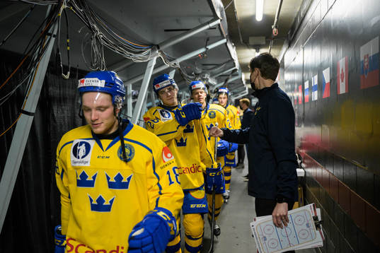 Joel Nyström and assistant coach Joel Rönnmark of Sweden