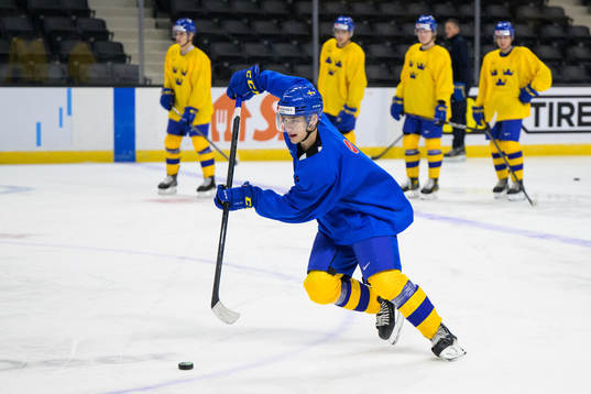 William Eklund of Sweden at a training session