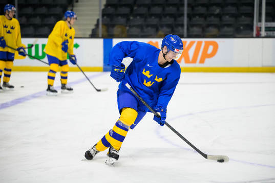 William Eklund of Sweden at a training session