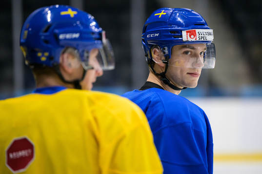 William Eklund of Sweden at a training session