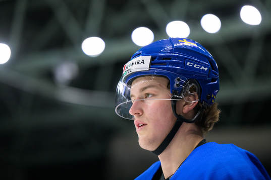 Oskar Olausson of Sweden at a training session