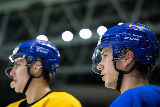 William Eklund of Sweden at a training session