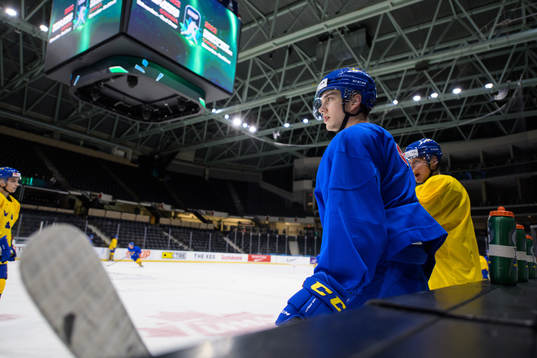 William Eklund of Sweden at a training session