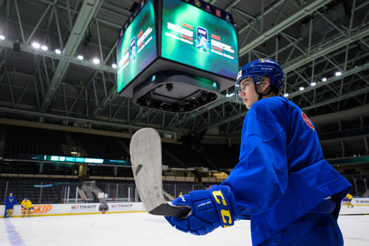William Eklund of Sweden at a training session