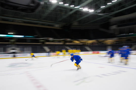 Anton Olsson of Sweden at a training session