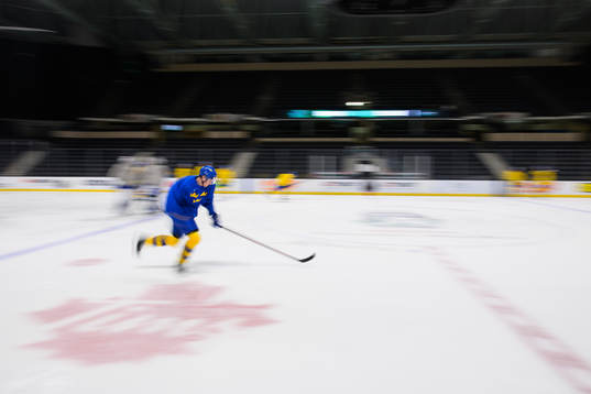 Helge Grans of Sweden at a training session