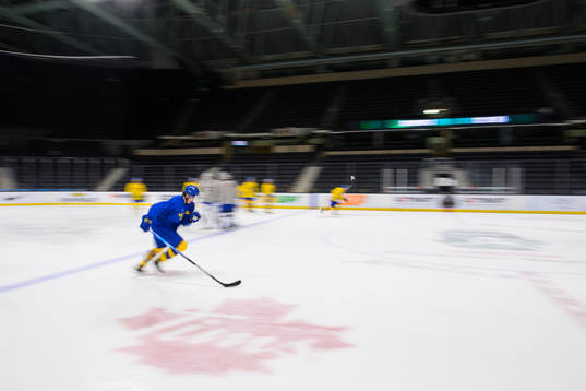 Oskar Olausson of Sweden at a training session