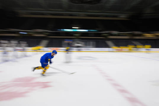 William Eklund of Sweden at a training session