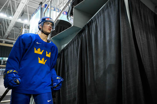William Eklund of Sweden at a training session