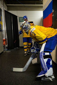 Goaltender Jesper Wallstedt of Sweden