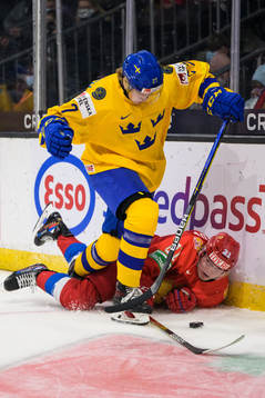 Theodor Niederbach of Sweden in action against Nikita