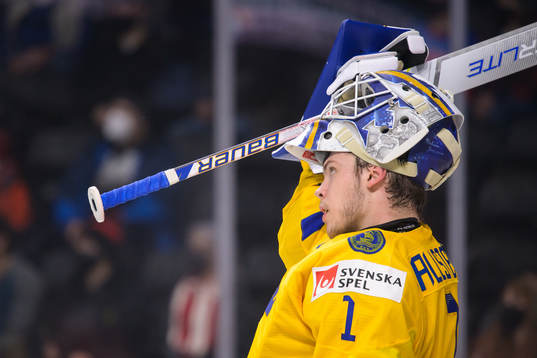 Goaltender Jesper Wallstedt of Sweden