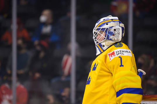 Goaltender Jesper Wallstedt of Sweden