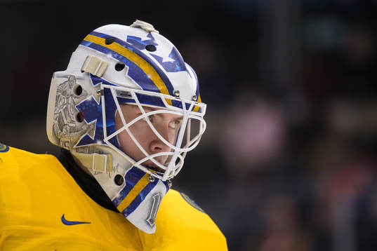 Goaltender Jesper Wallstedt of Sweden