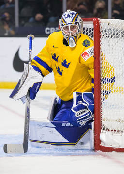 Goaltender Jesper Wallstedt of Sweden