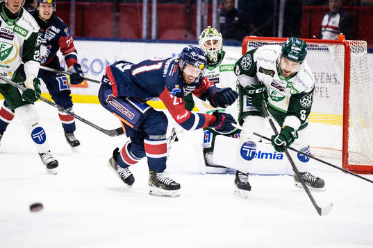Linköpings Christoffer Ehn och Färjestads Mikael Wikstrand