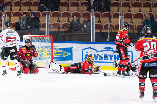 Luleås Linus Omark, målvakt Joel Lassinantti