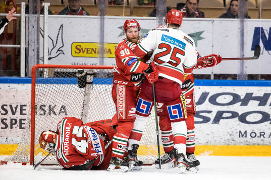 Moras målvakt Andreas Ljunggren och Daniel Ljunggren och