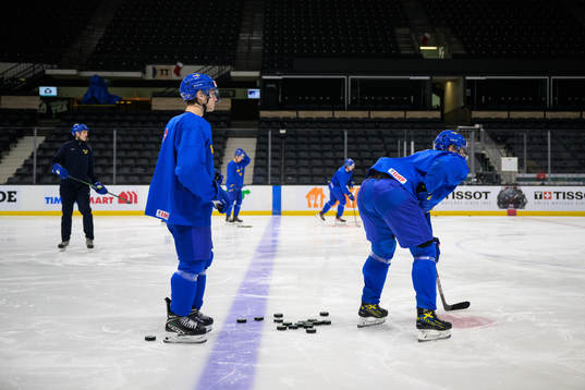 William Eklund of Sweden at a training session