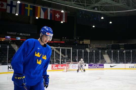 Daniel Torgersson of Sweden at a training session