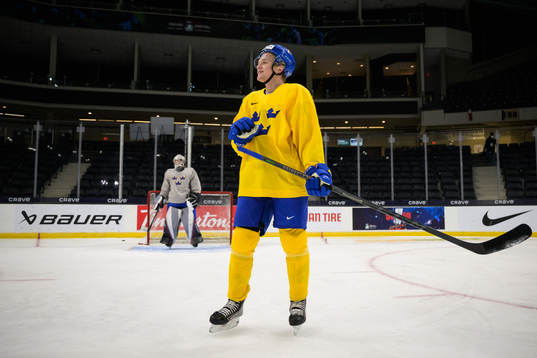 Måns Forsfjäll of Sweden at a training session