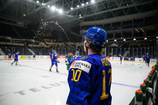 Alexander Holtz of Sweden at warm-up