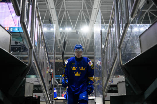 Oskar Olausson of Sweden leaving warm-up
