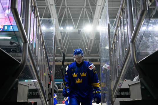 Oskar Olausson of Sweden leaving warm-up