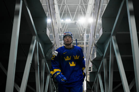 Victor Sjöholm of Sweden leaving warm-up