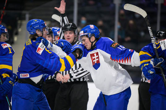 Leo Lööf of Sweden in a fight with Maros Jedlicka of