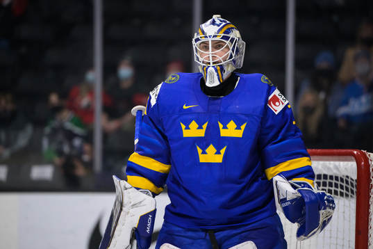 Goaltender Jesper Wallstedt of Sweden
