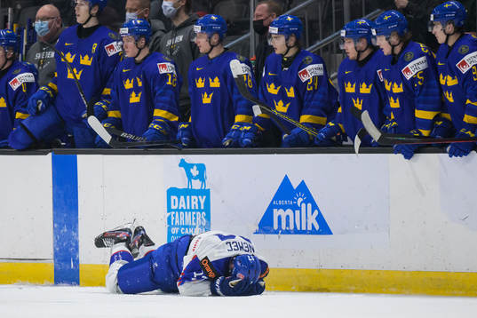 Simon Nemec of Slovakia lies down