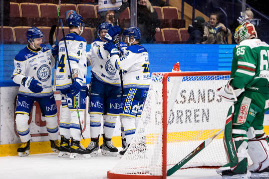 Leksands Mikael Ruohomaa jublar