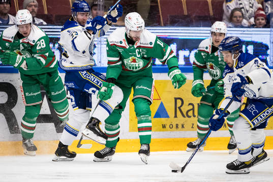 Leksands Mikael Ruohomaa och Rögles Mattias Sjögren