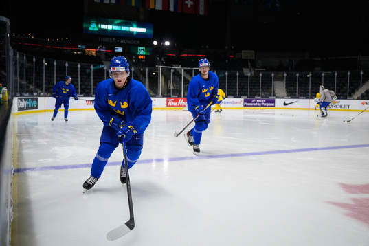 Emil Andrae of Sweden at a training session