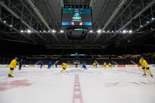 Players of Sweden at a training session