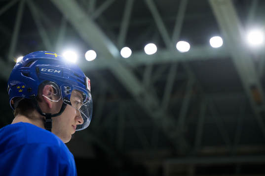 William Eklund of Sweden at a training session