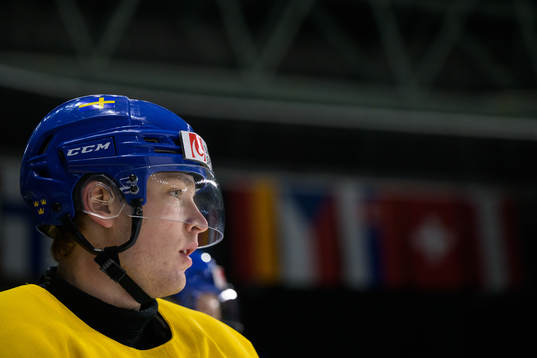 Emil Andrae of Sweden at a training session
