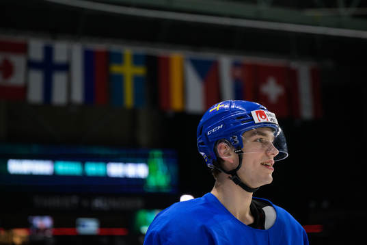 William Eklund of Sweden at a training session