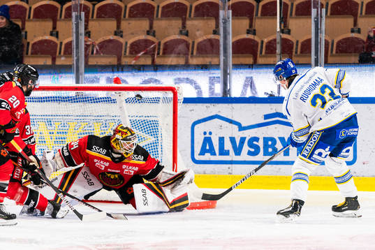 Leksands Mikael Ruohomaa reducerar till 3-1 bakom Luleås