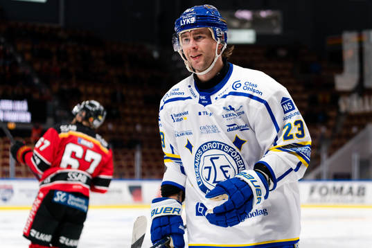Leksands Mikael Ruohomaa jublar