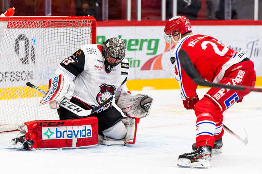 Malmö Redhawks målvakt Oscar Alsenfelt och Timrås Erik