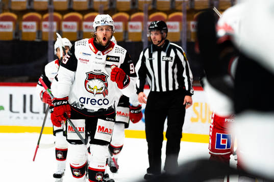 Malmö Redhawks Carl Persson jublar