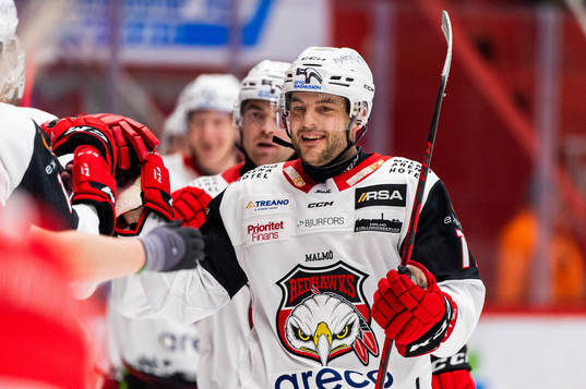 Malmö Redhawks Pathrik Westerholm jublar