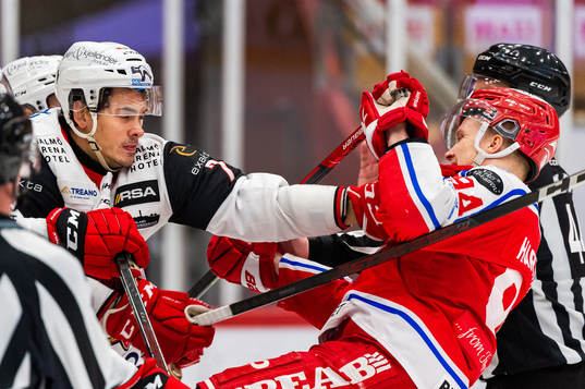 Malmö Redhawks Oliver Lauridsen och Timrås Sebastian